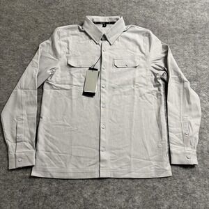 Public Rec Gray Button Down Shirt Mens Small Stretch Long Sleeve NWT